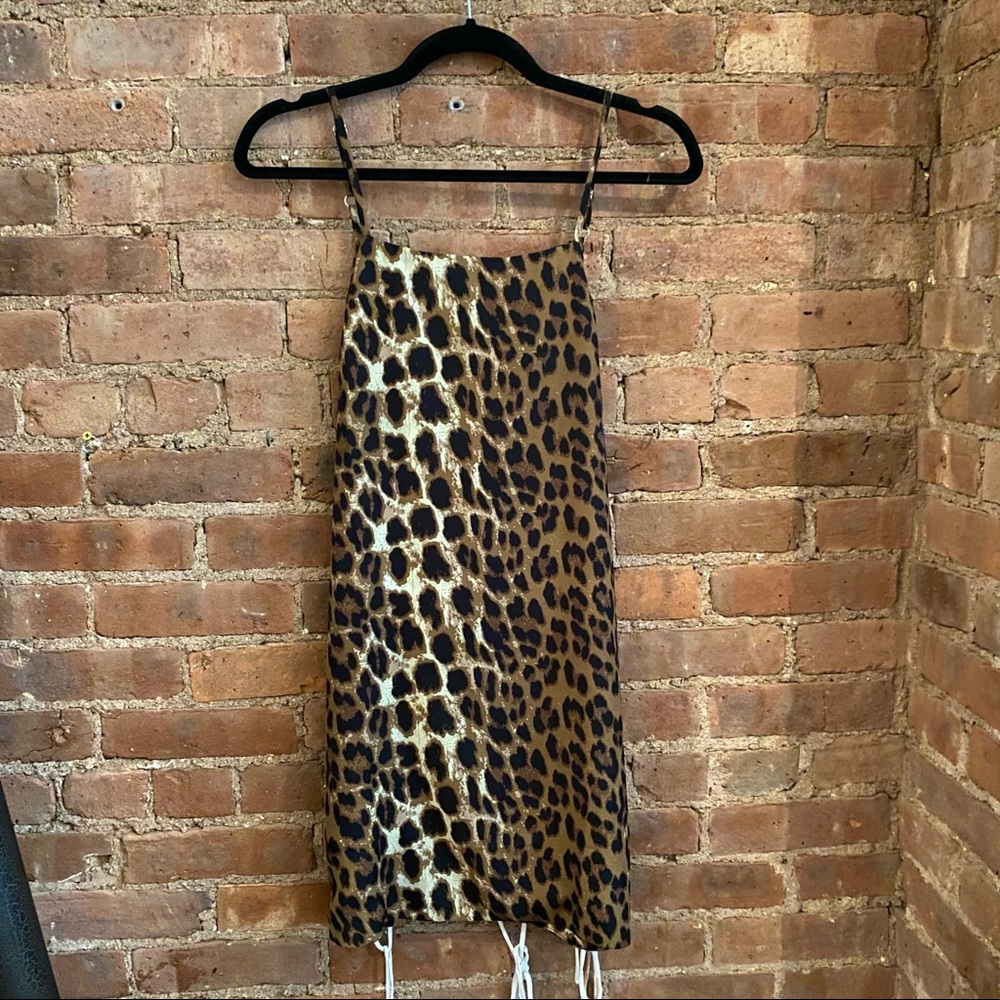 JEU ILLUMITE TIE CHEETAH DRESS